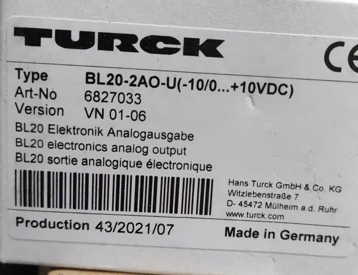 1 Pc New Module Bl20-2Ao-U 682733 by DHL or Fedex#B3233 Cl