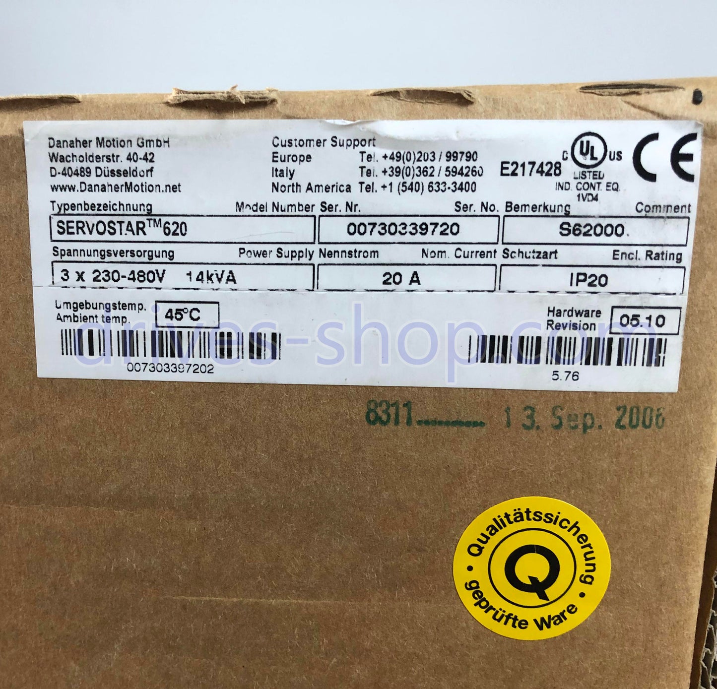 New Kollmorgen Servostar 620 S62000 Servo Drive