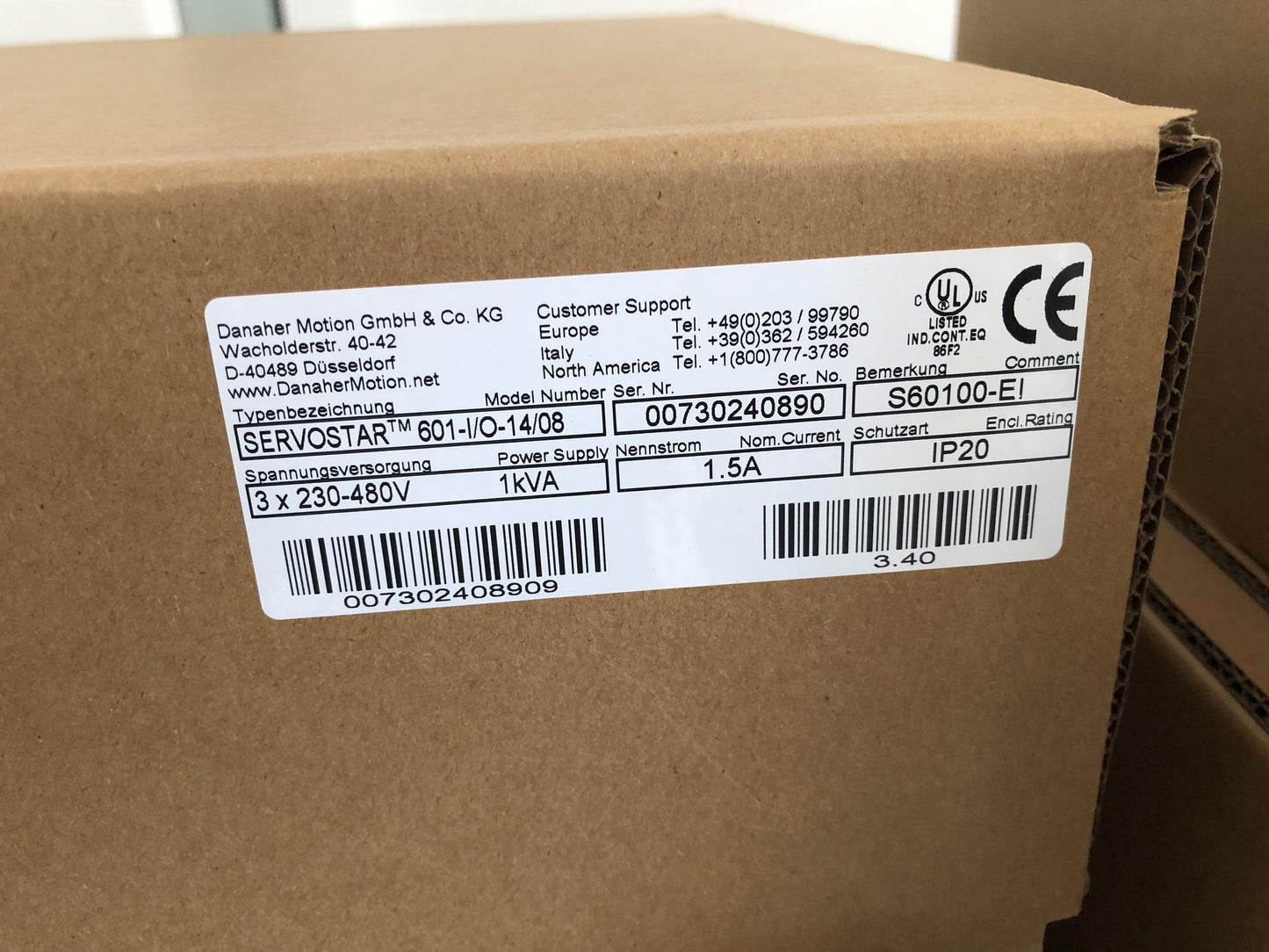 New Kollmorgen Servostar 601 S60100-EI Servo Drive