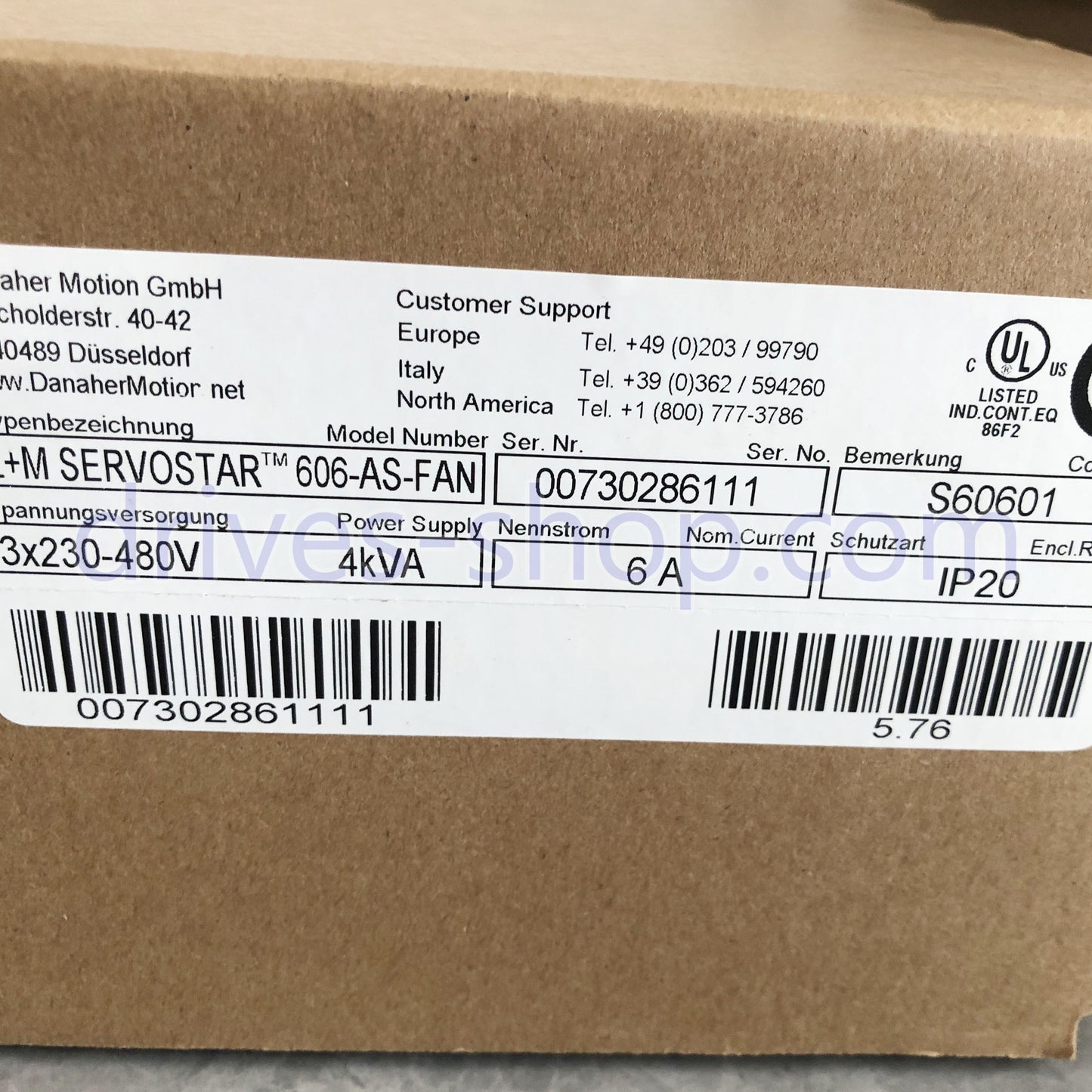 New Kollmorgen Servostar 606-AS-FAN S60601 Servo Drive