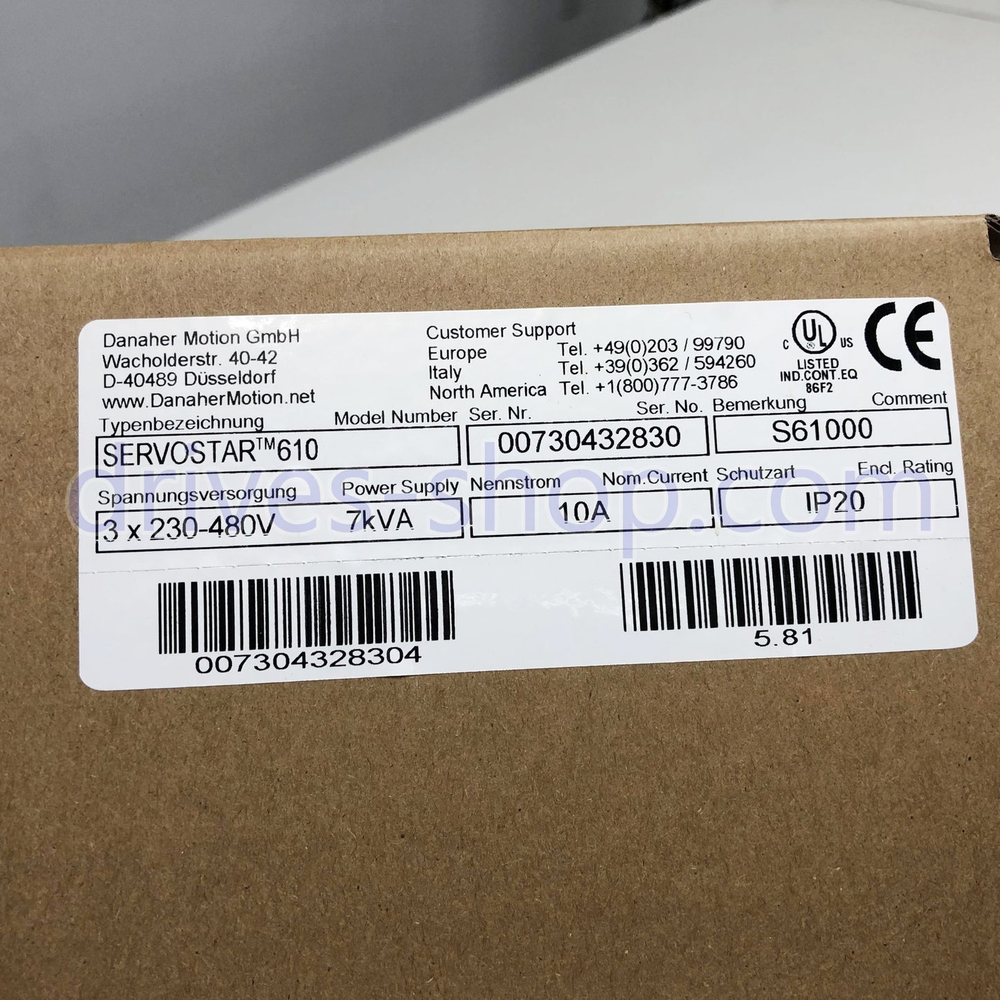 New Kollmorgen Servostar 610 S61000 Servo Drive