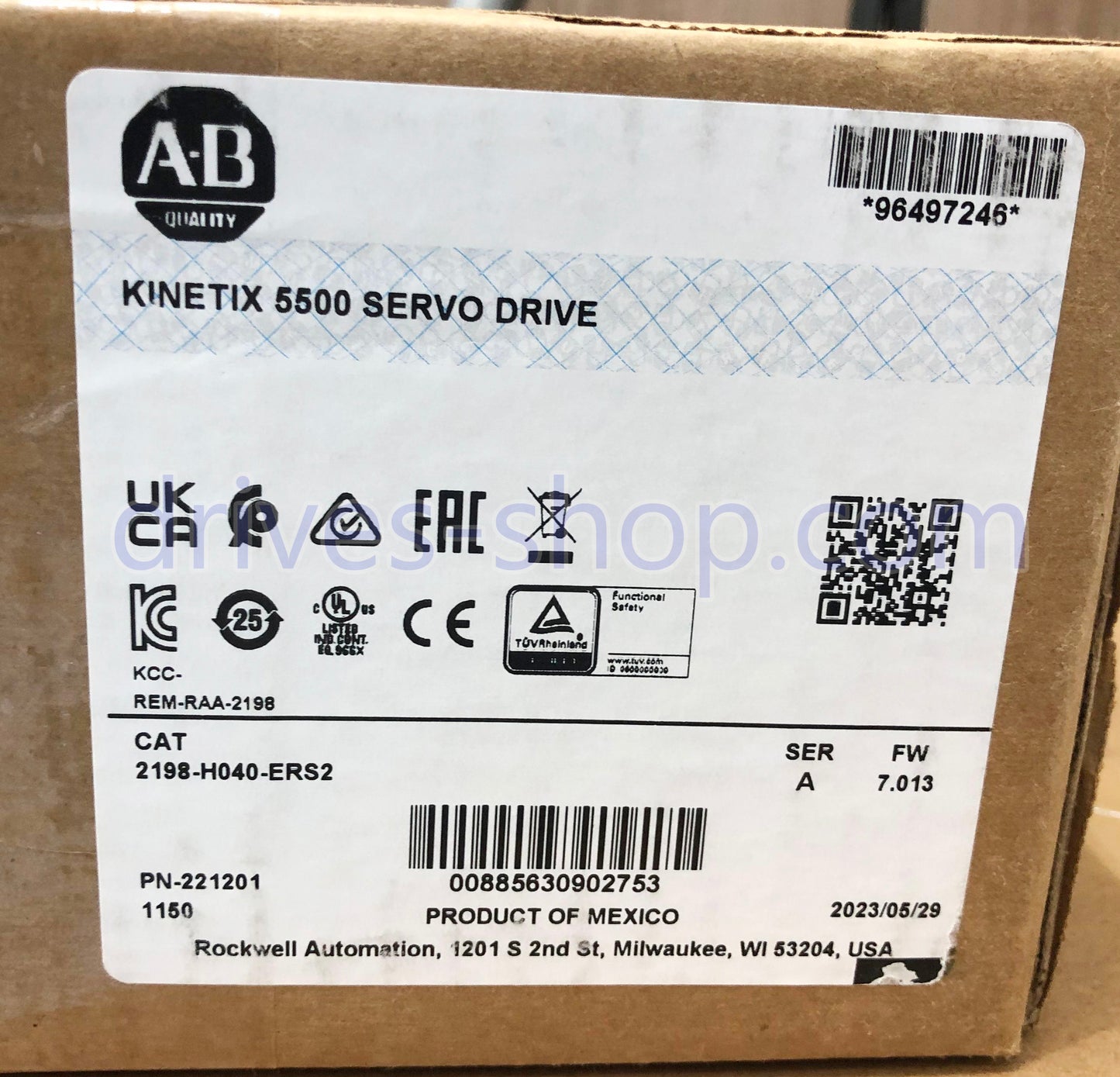 New Allen Bradley 2198-H040-ERS2 KINETIX 5500 SERVO DRIVE In Stock