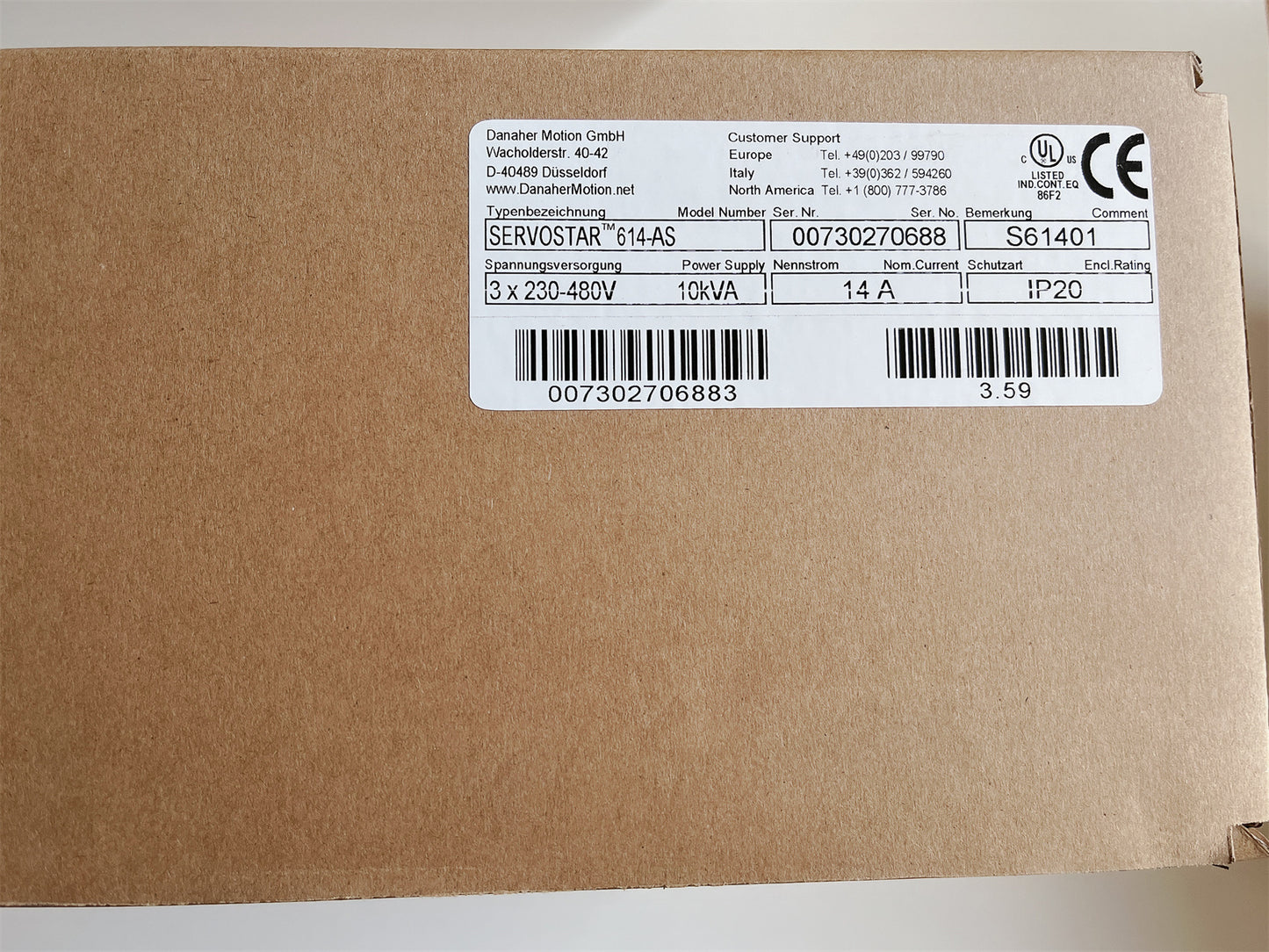 New Kollmorgen Servostar 614-AS S61401 Servo Drive