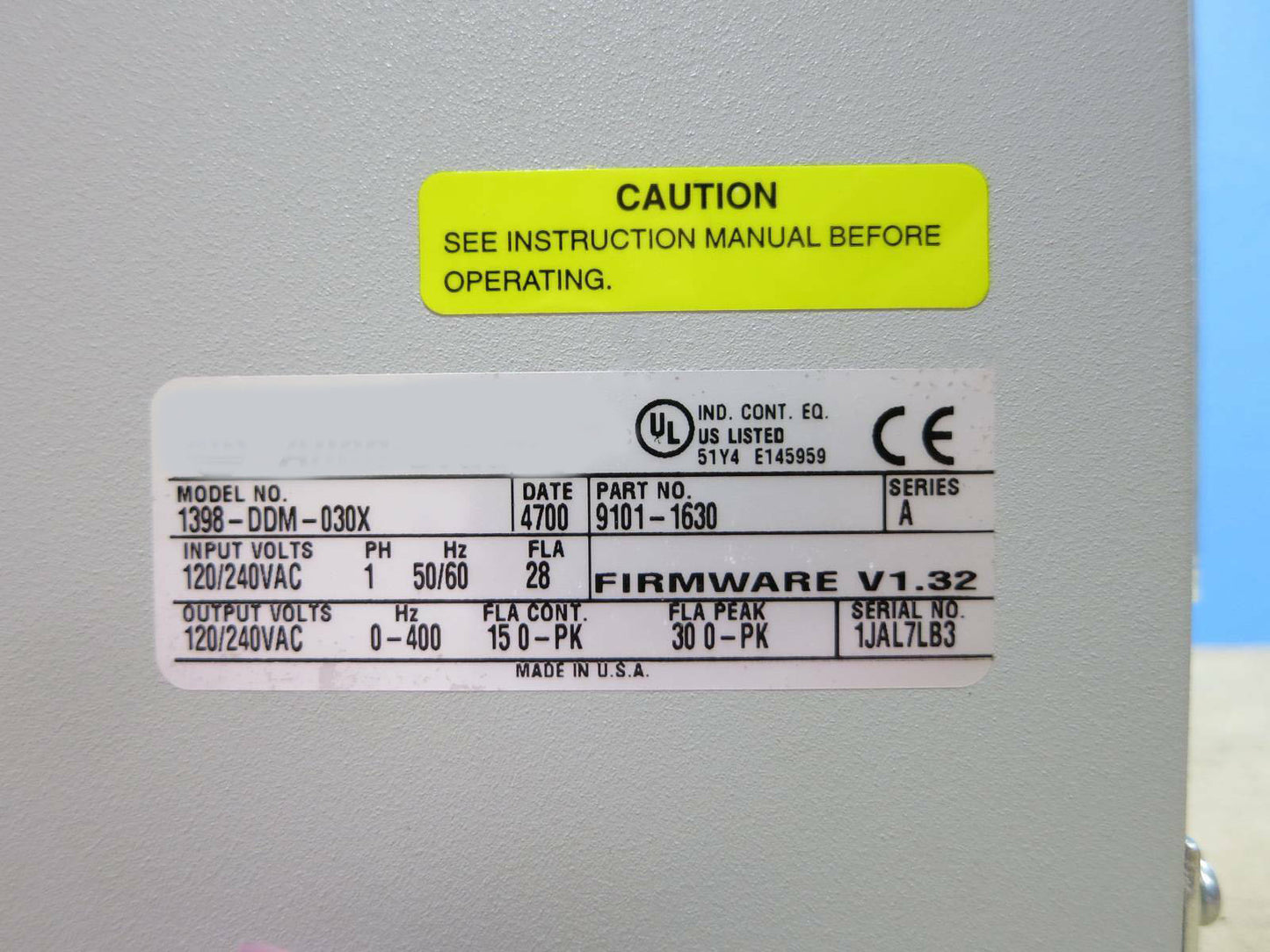 New Allen Bradley 1398-DDM-030X Servo Drive