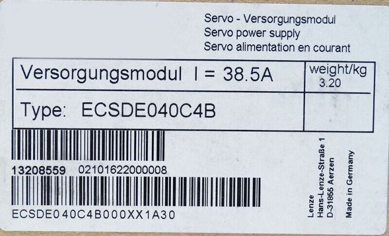 New LENZE ECSDE040C4B Inverter