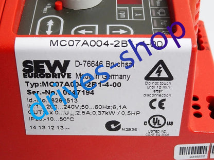 100% New SEW MC07A004-2B1-4-00 Servo Drive In Box DHL Expedited Shipping