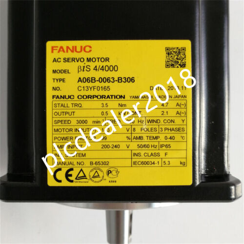 1 قطعة جديد في الصندوق FANUC A06B-0063-B306 محرك سيرفو A06B0063B306 عبر DHL